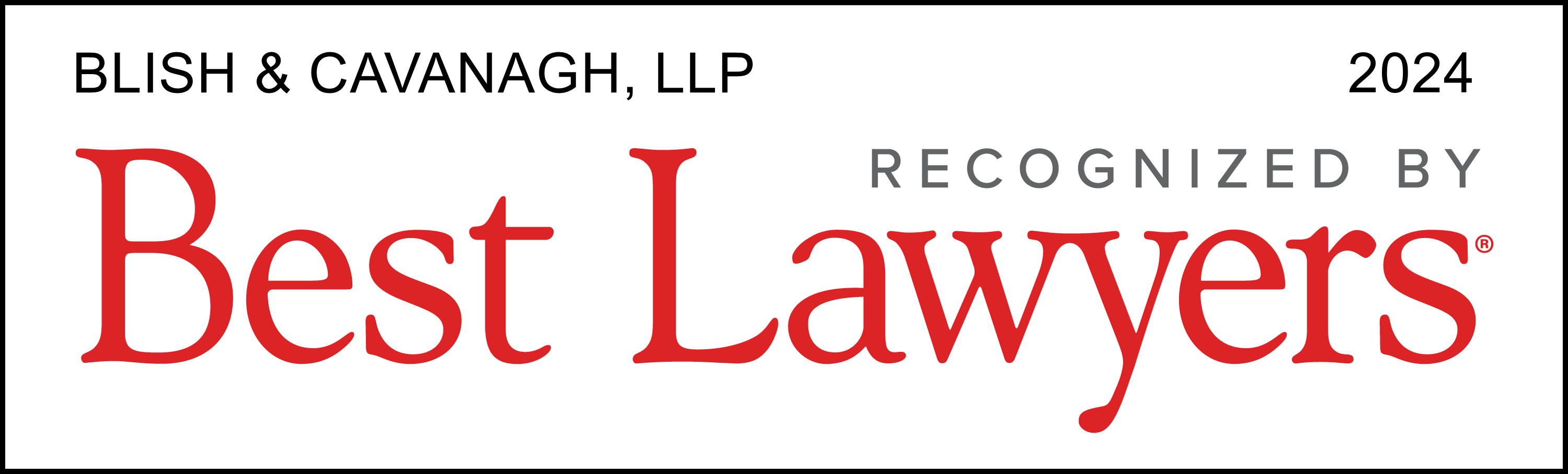 Blish & Cavanagh, LLP Recognized by Best Lawyers Firm 2024